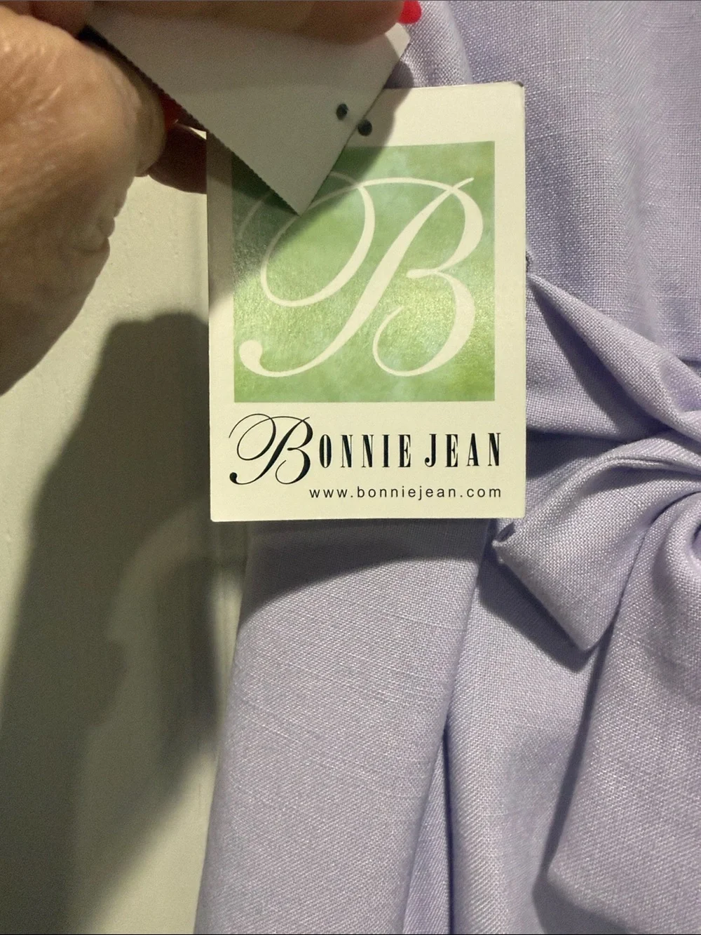 Bonnie Jean Lilac Lace Bodice Formal Dress with Ribbon Flower